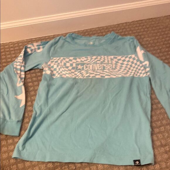 Converse Kids Blue Long Sleeve Shirt - Picture 1 of 4